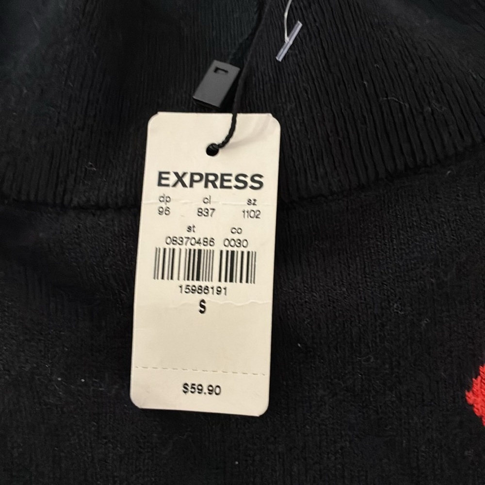 Express Black Sweater with Red Detail - Picture 2 of 5